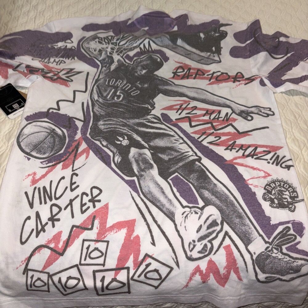 Vince Carter Toronto Raptors Mitchell & Ness AOP All Star Shirt NWT Size S Tee - Picture 7 of 8